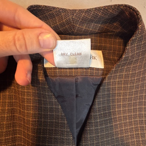 Jones New York Blazer Skirt Suit Set Women's 16 Brown Two Piece Career Outfit - Picture 6 of 16